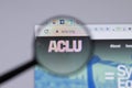 New York, USA - 26 April 2021: American Civil Liberties Union ACLU logo close-up on website page, Illustrative Editorial Royalty Free Stock Photo