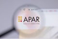 New York, USA - 26 April 2021: Apar Industries logo close-up on website page, Illustrative Editorial