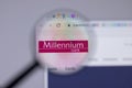 New York, USA - 26 April 2021: Bank Millennium company logo close-up on website page, Illustrative Editorial