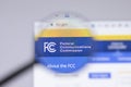 New York, USA - 26 April 2021: Federal Communications Commission FCC logo close-up on website page, Illustrative Editorial