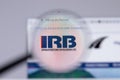 New York, USA - 26 April 2021: IRB Infrastructure logo close-up on website page, Illustrative Editorial