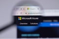 New York, USA - 26 April 2021: Microsoft Azure logo close-up on website page, Illustrative Editorial Royalty Free Stock Photo