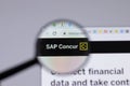 New York, USA - 26 April 2021: SAP Concur logo close-up on website page, Illustrative Editorial