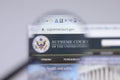New York, USA - 26 April 2021: Supreme Court of the United States logo close-up on website page, Illustrative Editorial