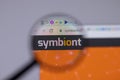 New York, USA - 26 April 2021: Symbiont company logo close-up on website page, Illustrative Editorial Royalty Free Stock Photo