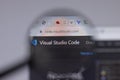 New York, USA - 26 April 2021: Visual Studio Code logo close-up on website page, Illustrative Editorial