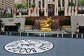 New York, United States - Bronze gilded Prometheus statue in front of the Rockefeller Center