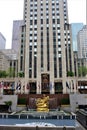 New York, United States - Bronze gilded Prometheus statue in front of the Rockefeller Center