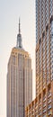 Close up picture of Empire State Building at sunset