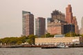 NEW YORK, USA - August 31, 2018: Cloudy day in New York. View of Manhattan skyline in NYC