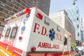 NEW YORK, USA - AUGUST 20, 2014: FDNY Ambulance in Manhattan pro