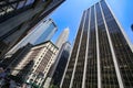 High rise office buildings in Wall Street financial district in Lower Manhattan, New York, USA Royalty Free Stock Photo