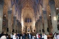NEW YORK, USA - August 28, 2018: Interior of St. Patrick`s Cathedral, a famed neogothic Roman Catholic Cathedral in New York City Royalty Free Stock Photo