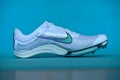 NEW YORK, USA, AUGUST 13, 2020: Nike Air Zoom Victory, distance track spike for summer olympic game Tokyo 2021. White Color, Nike Royalty Free Stock Photo