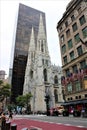 New York, United States - Skyscraper and Saint Patrick's Cathedral on the Fifth avenue Royalty Free Stock Photo