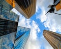 New York USA, 20.05.2016. buildings, modern and old architecture buildings and skyscrapers and blue cloudy sky in manhattan in ne Royalty Free Stock Photo