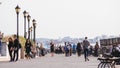 People at battery park in Summer