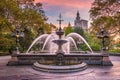 New York, USA at City Hall Park Fountain Royalty Free Stock Photo