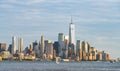 New york,usa, 08-25-17: new york city skyline  at night with reflection in hudson river Royalty Free Stock Photo