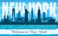New York USA city skyline vector silhouette Royalty Free Stock Photo