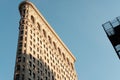 New York USA. classic old Flat Iron building, architecture and skyscrapers against bluesky, Manhattan, Royalty Free Stock Photo