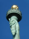 Close up of The torch of The Statue of Liberty. New York,USA. December 23, 2018. Royalty Free Stock Photo