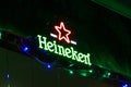 Heineken Sign Outside a Bar