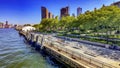 New York, Usa December 12, 2023: Photo of the Battery Park Slip 6 pier walkway, which is next to Castle Clinton in New York City Royalty Free Stock Photo