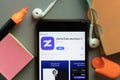 New York, USA - 1 December 2020: Ziiimo Etats mobile app icon on phone screen top view, Illustrative Editorial