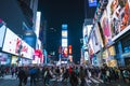 New york,usa,09-03-17: famous,Time squre at night with crowds