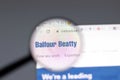 New York, USA - 15 February 2021: Balfour Beatty website in browser with company logo, Illustrative Editorial Royalty Free Stock Photo