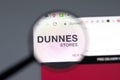 New York, USA - 15 February 2021: Dunnes Stores website in browser with company logo, Illustrative Editorial