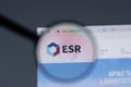 New York, USA - 17 February 2021: ESR Cayman logo close up on website page, Illustrative Editorial