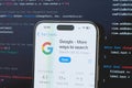 Google on iphone screen