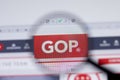 New York, USA - 17 February 2021: GOP Republican Party logo close up on website page, Illustrative Editorial Royalty Free Stock Photo
