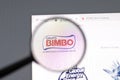 New York, USA - 15 February 2021: Grupo Bimbo website in browser with company logo, Illustrative Editorial