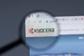 New York, USA - 17 February 2021: Kyocera logo close up on website page, Illustrative Editorial Royalty Free Stock Photo