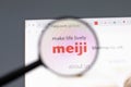 New York, USA - 15 February 2021: Meiji Holdings website in browser with company logo, Illustrative Editorial