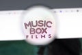 New York, USA - 15 February 2021: Music Box Films website in browser with company logo, Illustrative Editorial Royalty Free Stock Photo