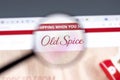 New York, USA - 15 February 2021: Old Spice website in browser with company logo, Illustrative Editorial Royalty Free Stock Photo