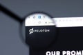 New York, USA - 15 February 2021: Peloton Interactive website in browser with company logo, Illustrative Editorial