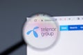 New York, USA - 17 February 2021: Telenor logo close up on website page, Illustrative Editorial
