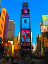 New York, USA - February 13, 2013: The Times Square is a busy tourist intersection of neon art and commerce and is an Royalty Free Stock Photo