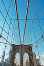 New York, Usa: an iconic view of Brooklyn Bridge