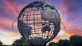 New York, USA January 4, 2024: The Corona Park unisphere Royalty Free Stock Photo