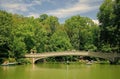 New York, USA - July 22, 2023: central park in new york city with landscape of pond and building of manhattan Royalty Free Stock Photo