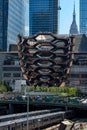 The Vessel sits above the Rail sidings at the Hudson yards area of New York City