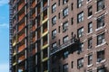 NEW YORK, USA - JUN 22, 2017: Close up detail of building exterior with reflection Midtown Manhattan, New York City, United States Royalty Free Stock Photo