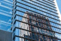 NEW YORK, USA - JUN 22, 2017: Close up detail of building exterior with reflection, Midtown Manhattan, New York City, United State Royalty Free Stock Photo