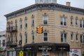 New york,USA-June 10,2018:The corner Barber shop building is the vintage style beautiful building